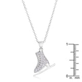 Delicate .4Ct Rhodium Plated Ice Skate Pendant - Ocean Monroe