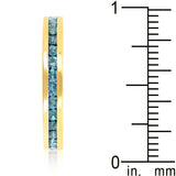 Stylish Stackables Aqua Crystal Gold Ring