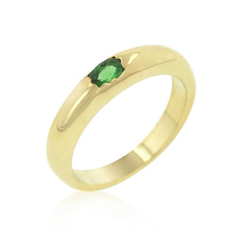 Green Oval Simple Ring - Ocean Monroe