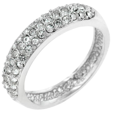 Pave Crystal Silvertone Band - Ocean Monroe