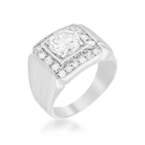 Mens Two-tone Finish Cubic Zirconia Ring - Ocean Monroe