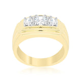 Golden Triplet Cubic Zirconia Ring - Ocean Monroe