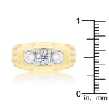 Golden Triplet Cubic Zirconia Ring - Ocean Monroe