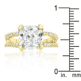 Double Band Cubic Zirconia Engagement Ring