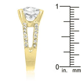 Double Band Cubic Zirconia Engagement Ring