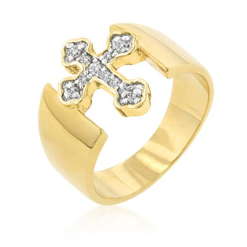 Two-tone Finish Cross Ring - Ocean Monroe
