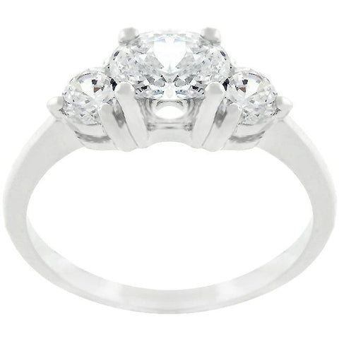 Oval Serenade Triplet Ring in Silvertone Finish - Ocean Monroe