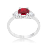 Miranna 1.2ct Garnet CZ Rhodium Classic Oval Ring - Ocean Monroe