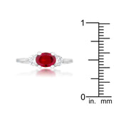 Miranna 1.2ct Garnet CZ Rhodium Classic Oval Ring - Ocean Monroe