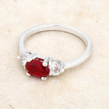 Miranna 1.2ct Garnet CZ Rhodium Classic Oval Ring - Ocean Monroe