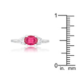 Miranna 1.2ct Fuchsia CZ Rhodium Classic Oval Ring - Ocean Monroe