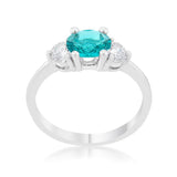 Mariah 1.2ct CZ Rhodium Aqua Simple Classic Ring - Ocean Monroe