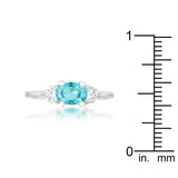 Mariah 1.2ct CZ Rhodium Aqua Simple Classic Ring - Ocean Monroe