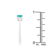 Mariah 1.2ct CZ Rhodium Aqua Simple Classic Ring - Ocean Monroe