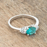 Mariah 1.2ct CZ Rhodium Aqua Simple Classic Ring - Ocean Monroe