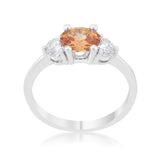 Miranna 1.2ct Champagne CZ Rhodium Classic Oval Ring - Ocean Monroe
