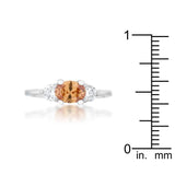 Miranna 1.2ct Champagne CZ Rhodium Classic Oval Ring - Ocean Monroe