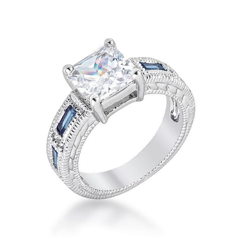 Prima Donna Sapphire Blue Cubic Zirconia Ring - Ocean Monroe