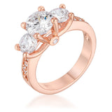 Dazzling Three Stone Engagement Ring with CZ - Ocean Monroe