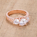 Dazzling Three Stone Engagement Ring with CZ - Ocean Monroe