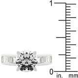 Classic Rhodium Plated Engagement Ring - Ocean Monroe
