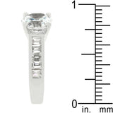 Classic Rhodium Plated Engagement Ring - Ocean Monroe