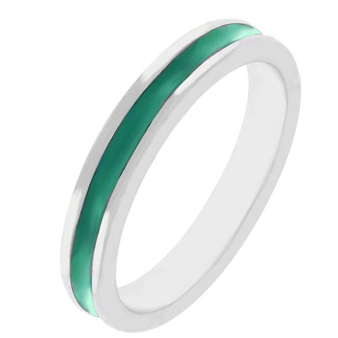 Green Enamel Eternity Ring - Ocean Monroe