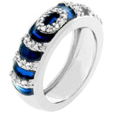 Navy Blue Enamel Ripple Ring - Ocean Monroe