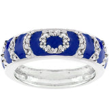 Navy Blue Enamel Ripple Ring - Ocean Monroe