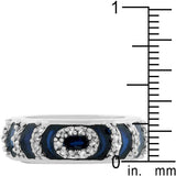 Navy Blue Enamel Ripple Ring - Ocean Monroe