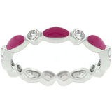 Fuchsia Link Enamel Stacker Ring