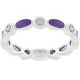Purple Link Enamel Stacker Ring