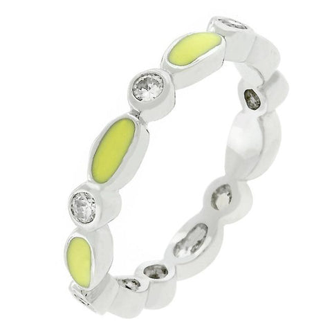 Yellow Link Enamel Stacker Ring - Ocean Monroe