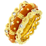 Spotted Orange Enamel Triplet Ring - Ocean Monroe