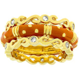 Spotted Orange Enamel Triplet Ring - Ocean Monroe