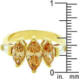 Triple Marquise Champagne Ring