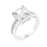Classic Princess Cut Raised Pave Engagement Ring - Ocean Monroe
