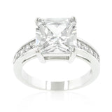 Classic Princess Cut Raised Pave Engagement Ring - Ocean Monroe