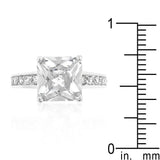 Classic Princess Cut Raised Pave Engagement Ring - Ocean Monroe