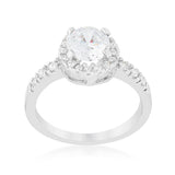 Solitaire Engagement Ring With Pave Halo - Ocean Monroe