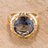 Smokey Cubic Zirconia Organic Ring - Ocean Monroe