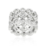 Triple Row Clear Cubic Zirconia Eternity Band