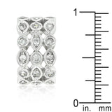 Triple Row Clear Cubic Zirconia Eternity Band