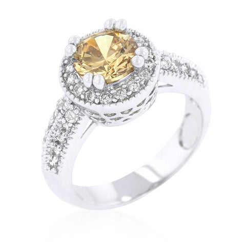 Champagne Halo Engagement Ring - Ocean Monroe