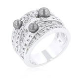 Gray Pearl Cocktail Ring - Ocean Monroe