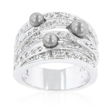 Gray Pearl Cocktail Ring - Ocean Monroe