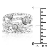 Gray Pearl Cocktail Ring - Ocean Monroe
