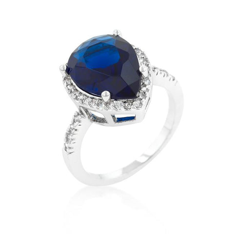 Sapphire Cubic Zirconia Drop Ring - Ocean Monroe