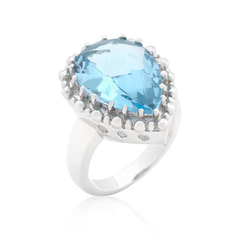 Solitaire Blue Topaz Cocktail Ring - Ocean Monroe