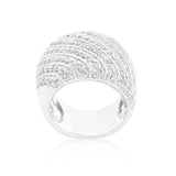 Cubic Zirconia Pave Diagonal Ring